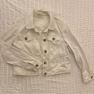 Boden White Denim Jean Jacket | Size 10